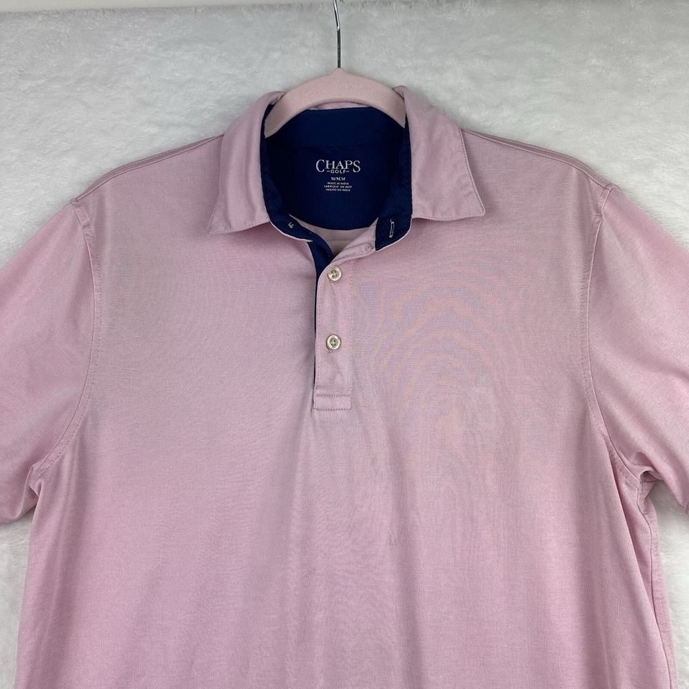 Mens Chaps Short Sleeve Light‎ Pink Polo Shirt Size Medium